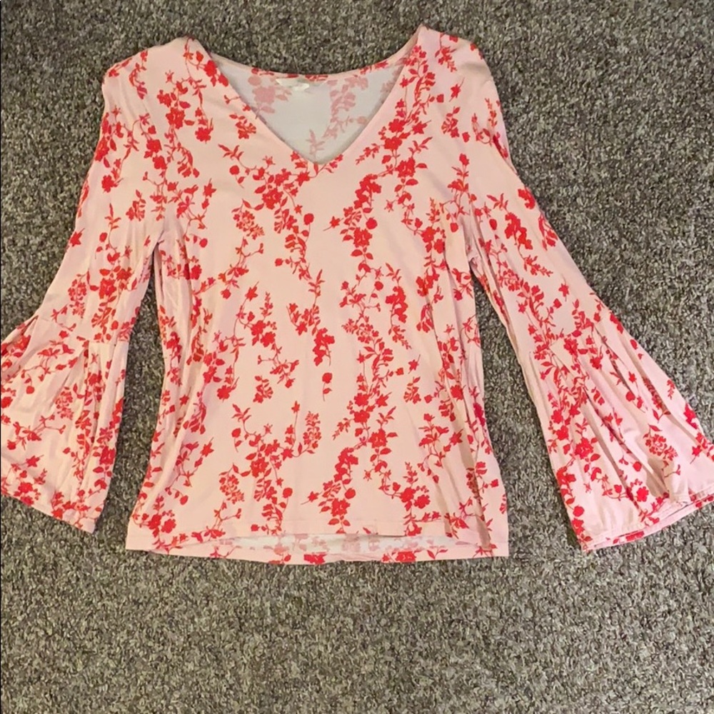 Pink & red floral cotton top